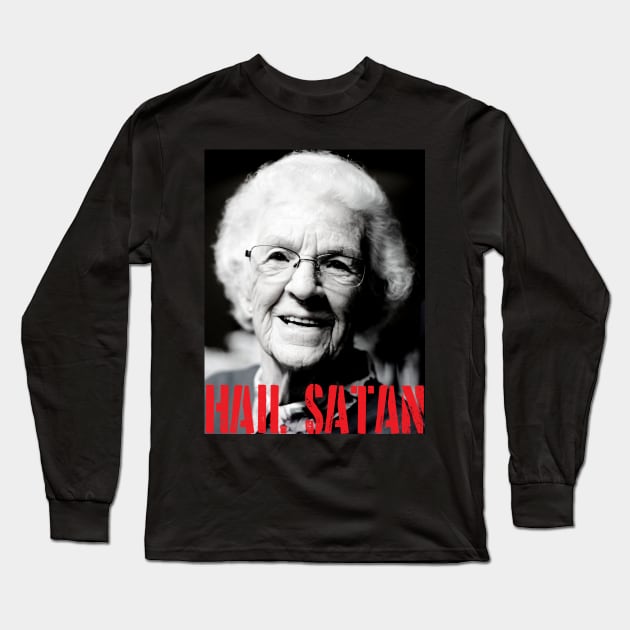 Hail Satan Granny Long Sleeve T-Shirt by artpirate